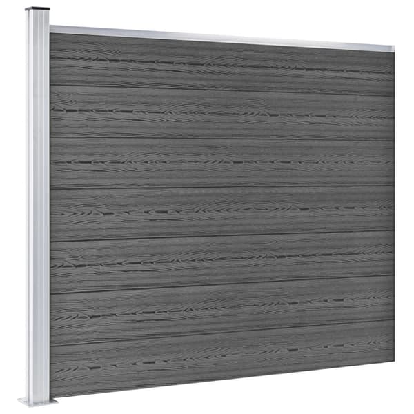 Staketpaneler WPC 699x146 cm svart