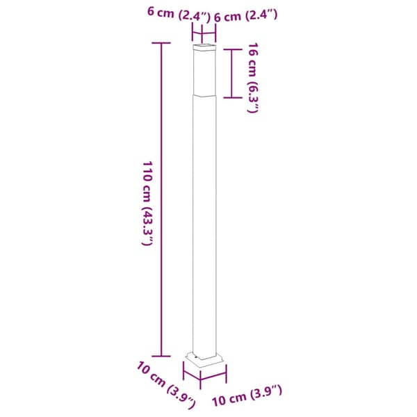 Pollare 3 st 110 cm rostfritt stål IP44