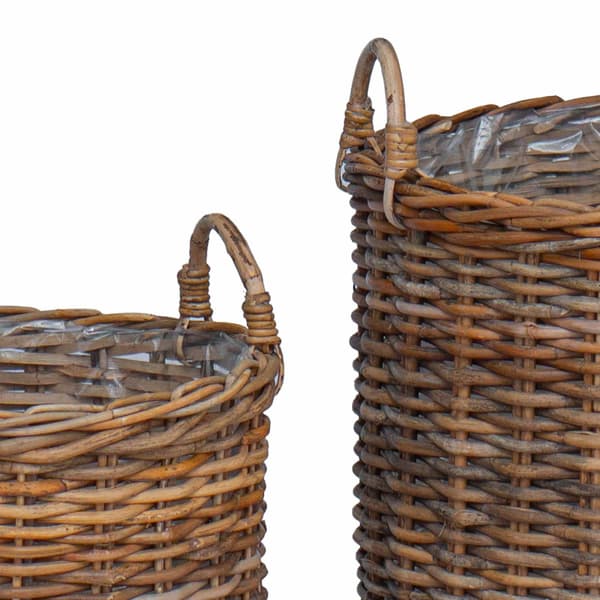 Planteringskorg med lagring 2 pcs Brun Lacak rotting