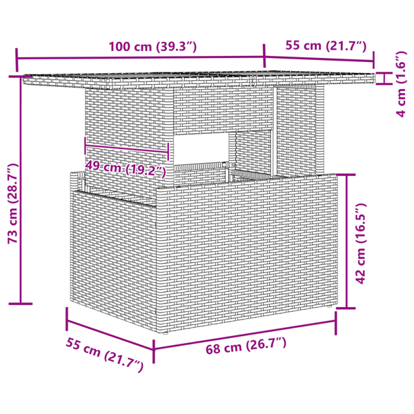Trädgårdsoffset med kudde 8 pcs Svart Poly rattan