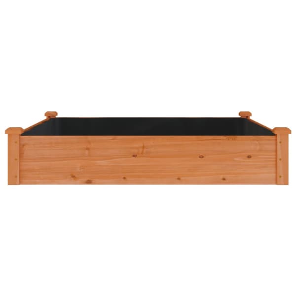 Odlingslåda med foder brun 120x120x25 cm massivt granträ