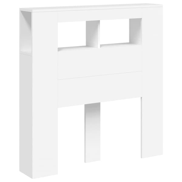Sänggavel LED vit 100x18,5x103,5 cm konstruerat trä