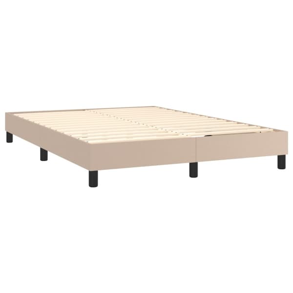 Boxspring-sängram cappuccino 140x200 cm konstläder