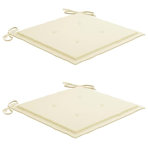 Trädgårdsstolar 2 st med dynor massiv teak