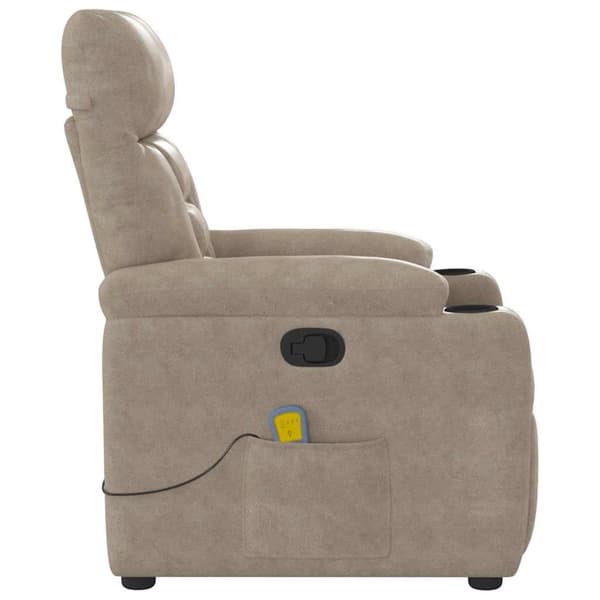 Massagefåtölj taupe mikrofibertyg