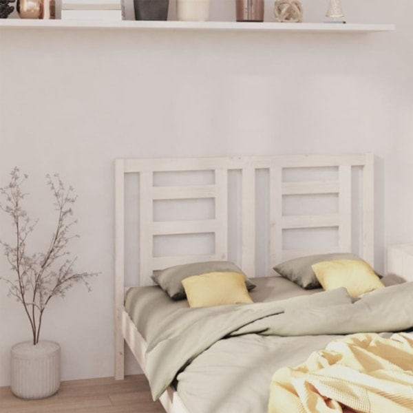 Sänggavel vit 146x4x100 cm massiv furu