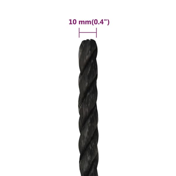 Rep svart 10 mm 100 m polypropen