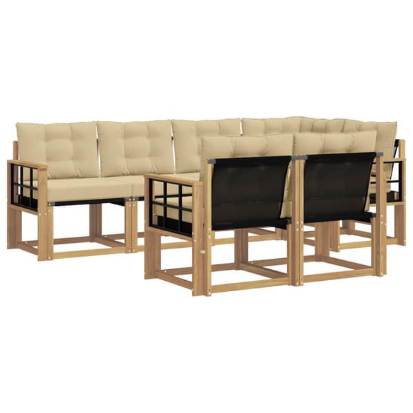 Utomhussoffset med kudde 7 pcs Vit och Beige