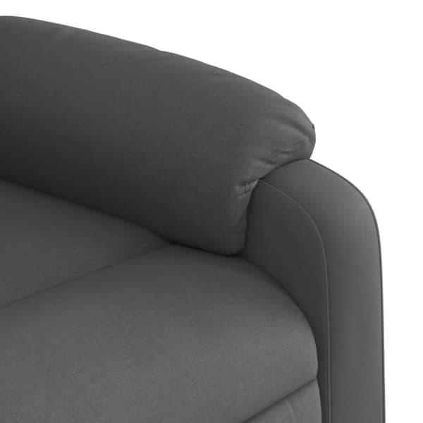 Massagefåtölj mörkgrå tyg