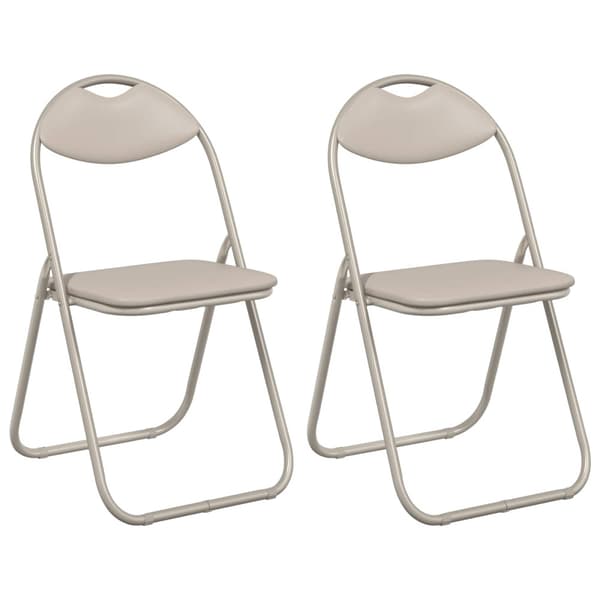 Fällstol 2 pcs Sand 48 x 43,5 x 81 cm Konstläder