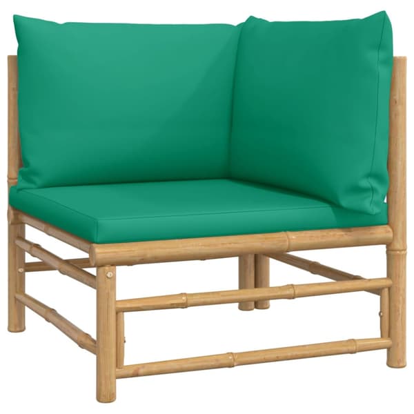 Loungegrupp 7 delar gröna dynor bambu