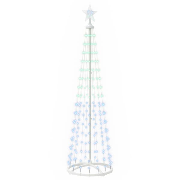 LED-konjulgran 180 cm 250 LED-lampor RGB Stål Vit