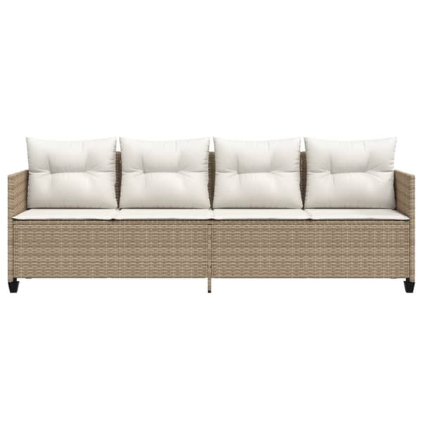 Solsäng med dynor beige konstrotting