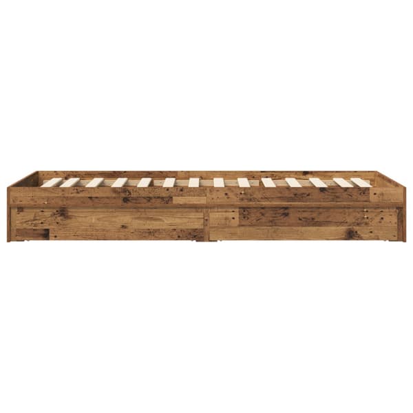 Sängram med förvaring Gammalt trä 80 x 200 cm Konstruerat trä