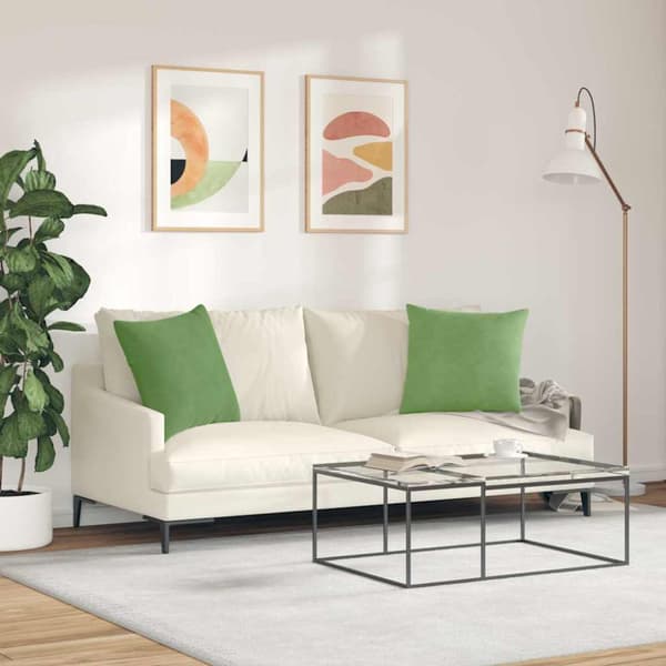 Sofakuddar 2 pcs Ljusgrön 50 x 50 cm Kordread tyg