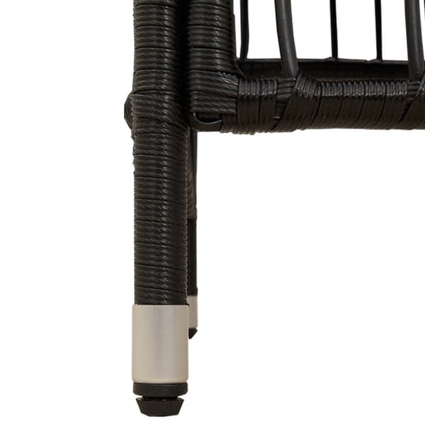 Trädgårdsstolar 2 st Svart PE rattan, Stål och Polyester Tyg