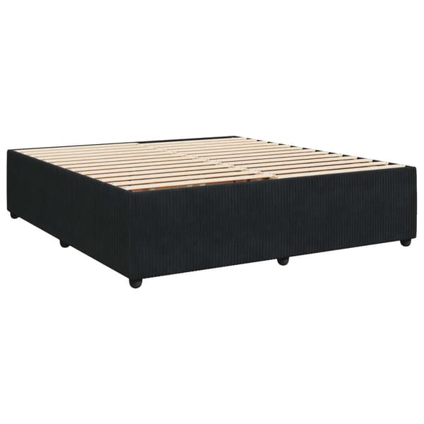 LED sängram med madrass Svart 180 x 200 cm Sammet