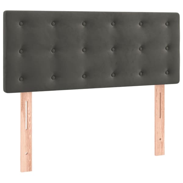 Ramsäng med madrass mörkgrå 120x190 cm sammet