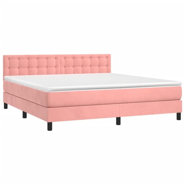 Ramsäng med madrass rosa 180x200 cm sammet
