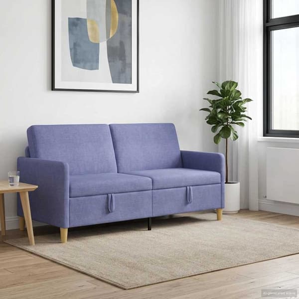 Soffa med förvaring Jeansblå 172 x 78 x 87 cm Polyester