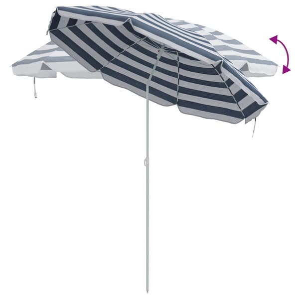 Parasoll Blå och Vit 161 x 161 x 193 cm Polyester