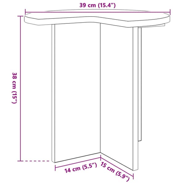 Sidobord 2 pcs Vit högglans Ø 39 x 38 cm Konstruerat trä