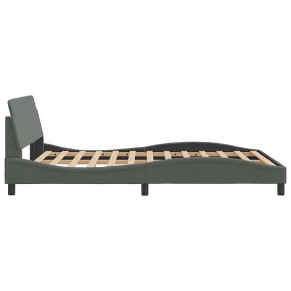 Bed Frame "Dover" Dark Grey 137x190 cm Fabric