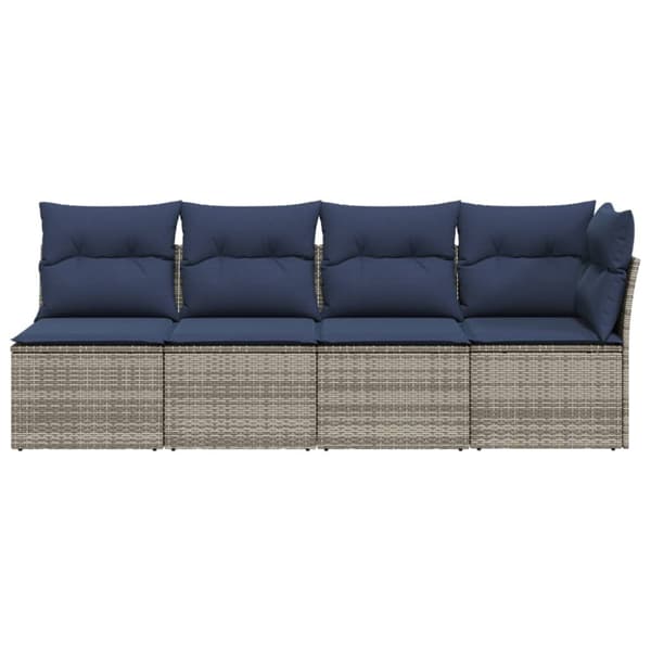 Trädgårdsoffa med kudde Grå 227 x 62 x 69 cm konstrotting