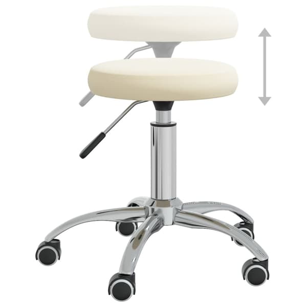 Massagepall gräddvit sammet