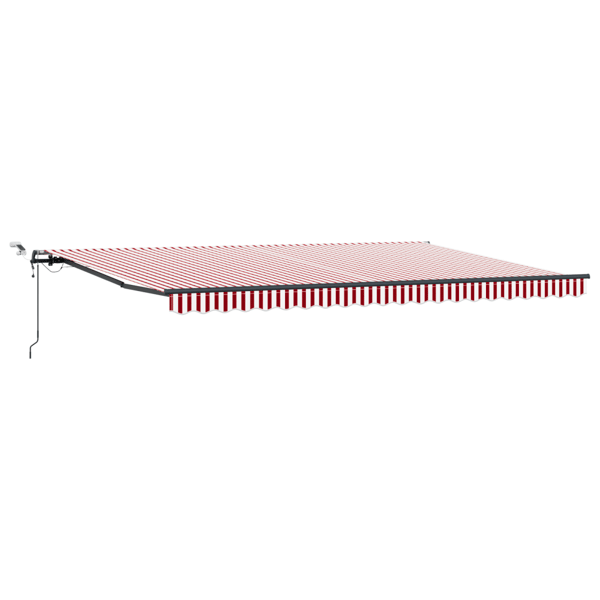 Utdragbar markis Röd och Vit 500 × 350 cm Polyester
