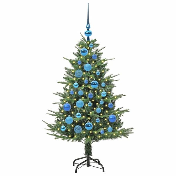 Konstgjord Förbelyst Julgran med Bollsats Grön 120 cm
