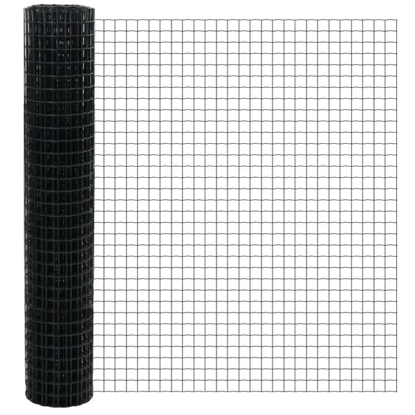 Stängsel med stolpe Grå 1,5 x 10 m Stål och PVC