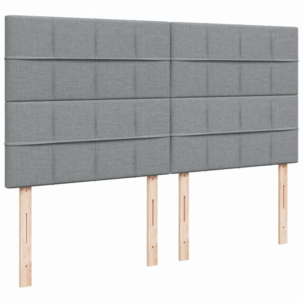 Ramsäng med madrass ljusgrå 200x200 cm tyg