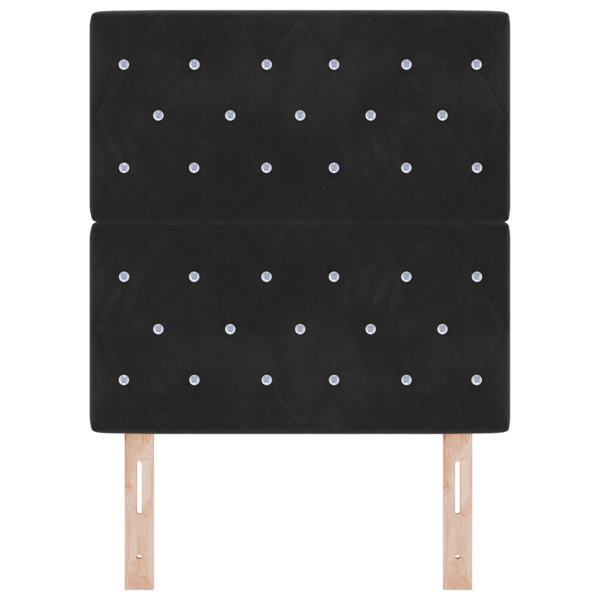 LED huvuddyna med LED-ljusslingor Svart 80 cm Sammet