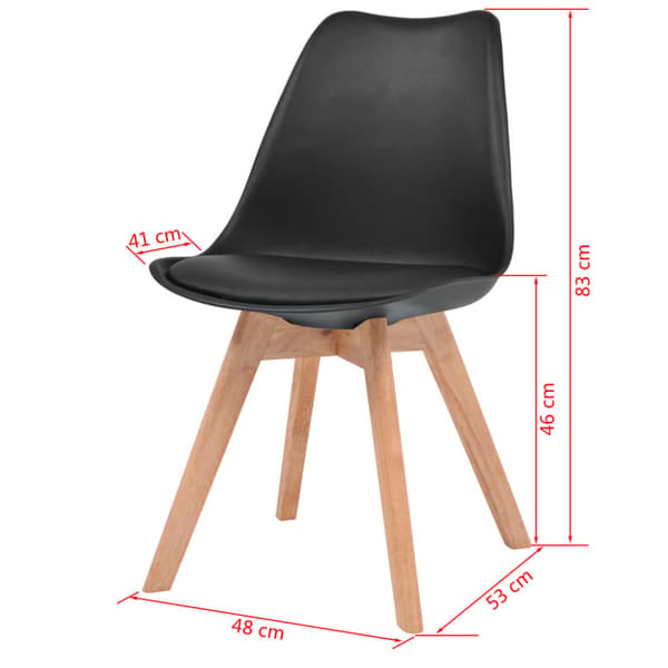 Matstolar 6 st svart plast