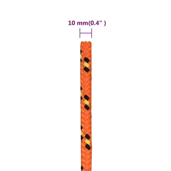 Båtlina orange 10 mm 50 m polypropylen