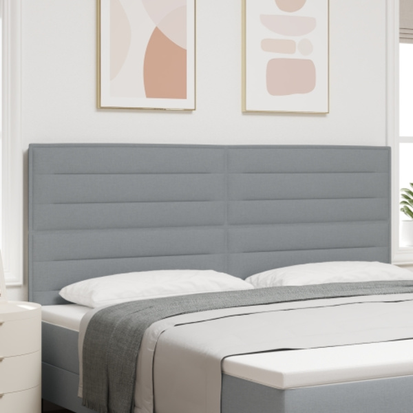 LED Huvudgavel Linje Design Ljusgrå 200 cm Tyg