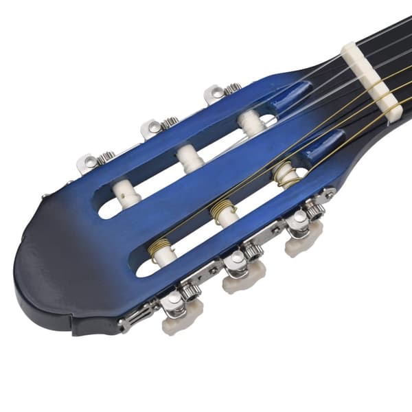 Gitarr för nybörjare med fodral klassisk blå 4/4 39"