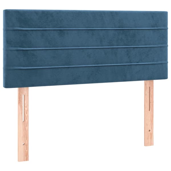 Ramsäng med madrass mörkblå 100x200 cm sammet