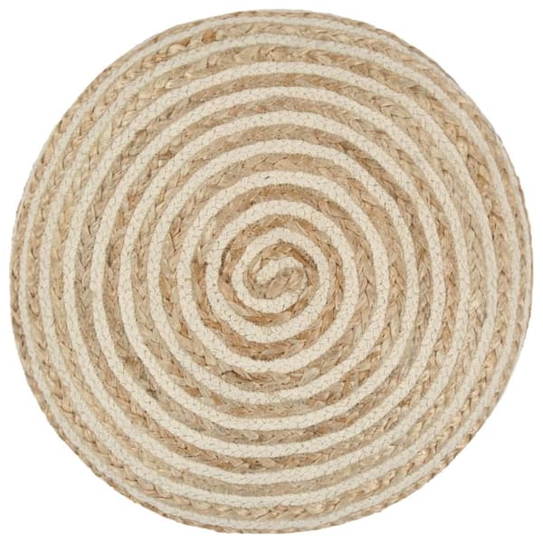 Handgjord sittpuff 40x45 cm jute