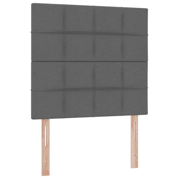 Förvaringssäng med LED med led Mörkgrå 90 x 190 cm Polyester