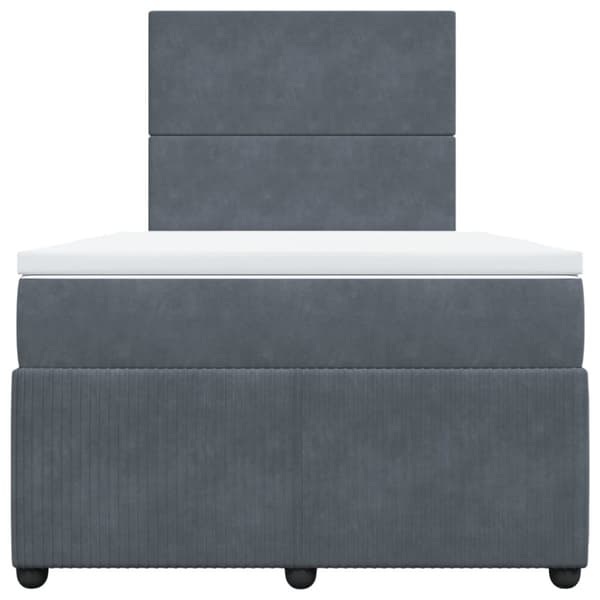 Ramsäng med madrass mörkgrå 120x190 cm sammet