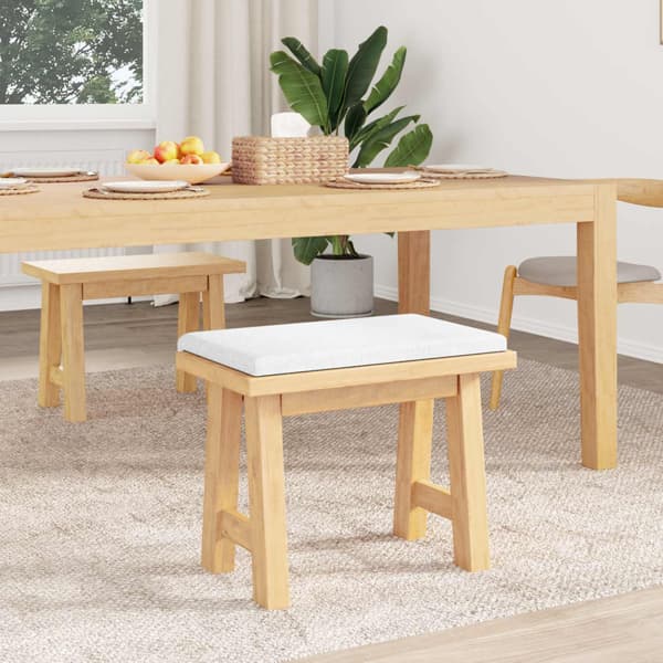 Bänk kudde Tyg Vit Djup 35 cm