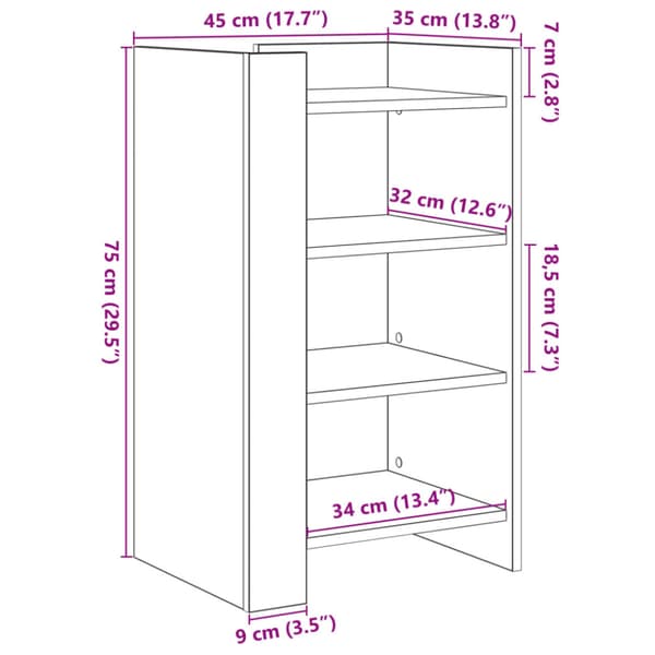 Skänk vit 45x35x75 cm konstruerat trä