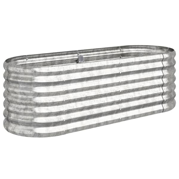 Odlingslåda galvaniserat stål 114x40x36 cm silver
