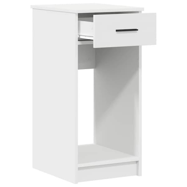 Datorstativ med låda vit 35x45x77 cm