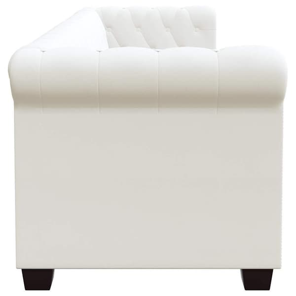 Chesterfield 2-sits och 3-sits konstläder vit