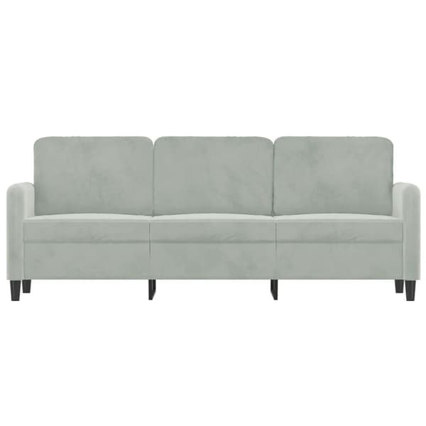 3-sitssoffa ljusgrå 180 cm sammet
