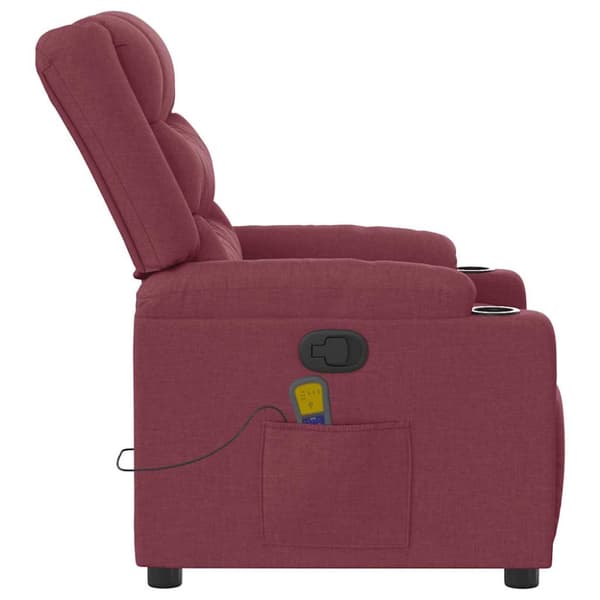 Massagefåtölj vinröd tyg