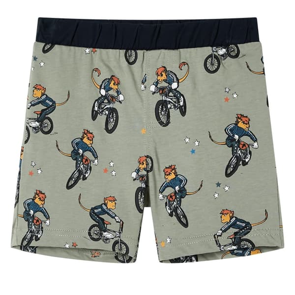 Barnpyjamas med korta ärmar ljus khaki 104